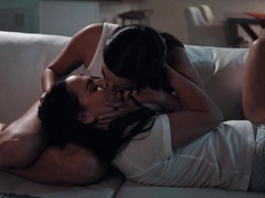 Sensual lesbian lovers pussylick and fingering in couple